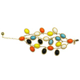 Multicolored Resin Triple Strand Bracelet