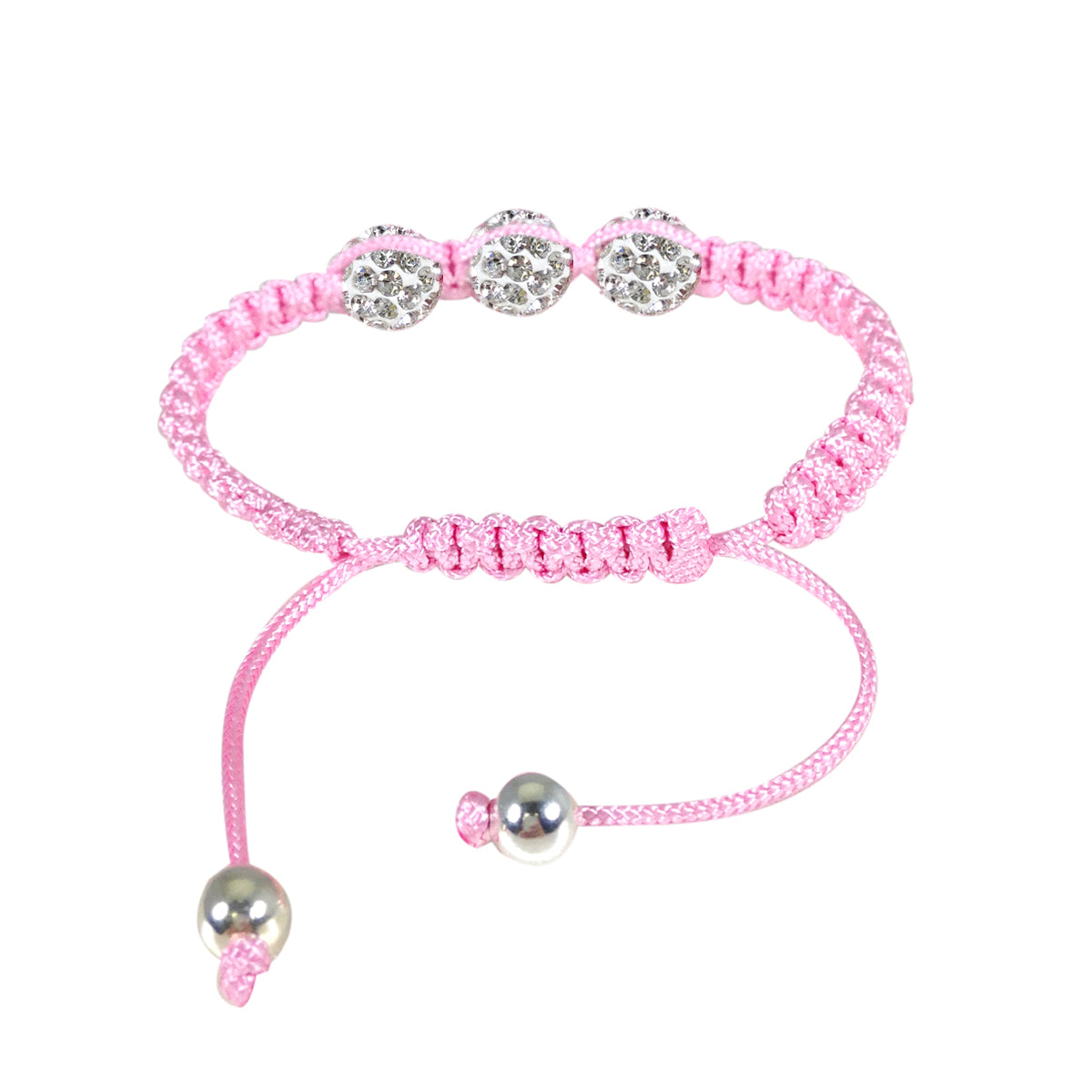 Children's Crystal Beaded Cord Bracelet, Pink