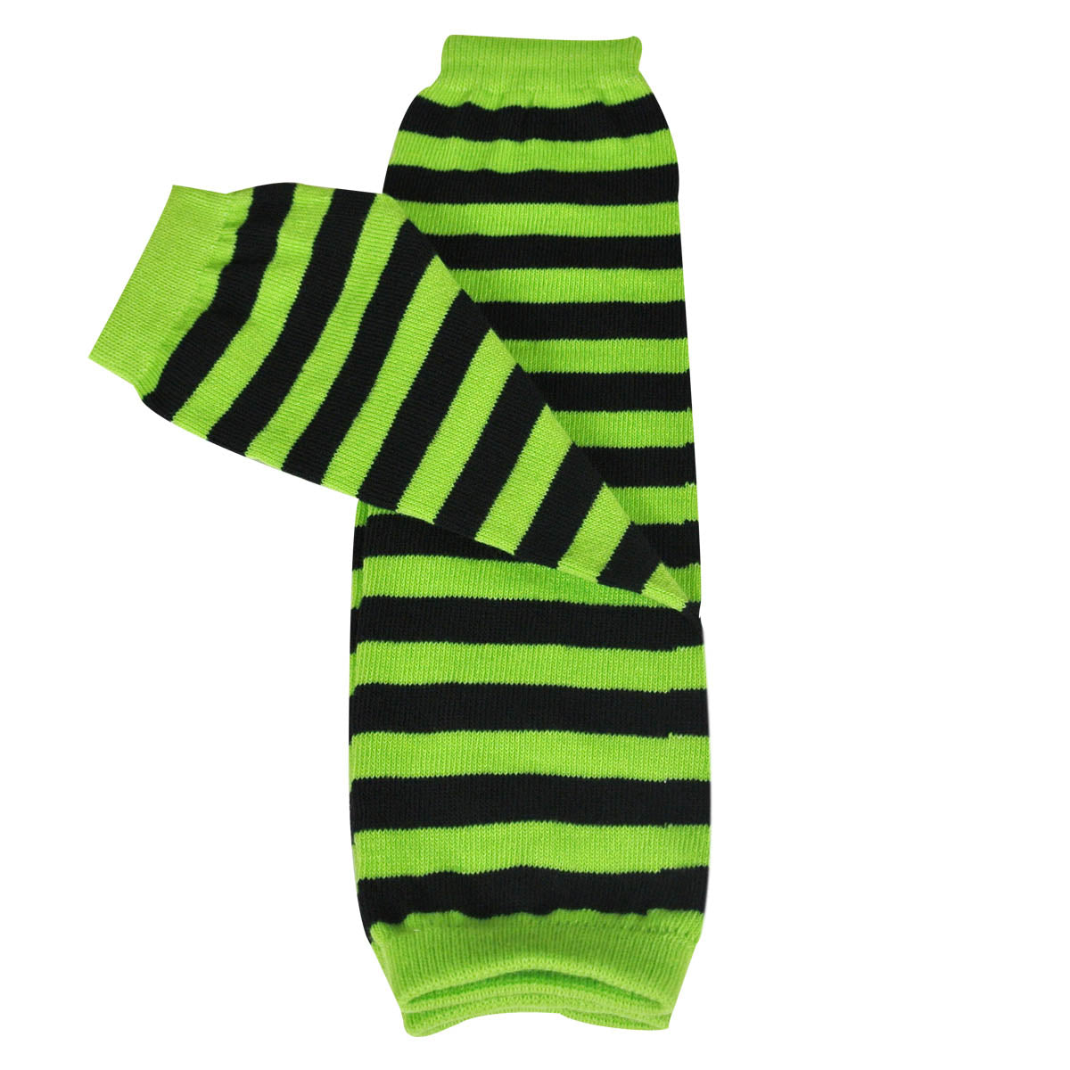 Wrapables Colorful Baby Leg Warmers - Stripes Green & Black