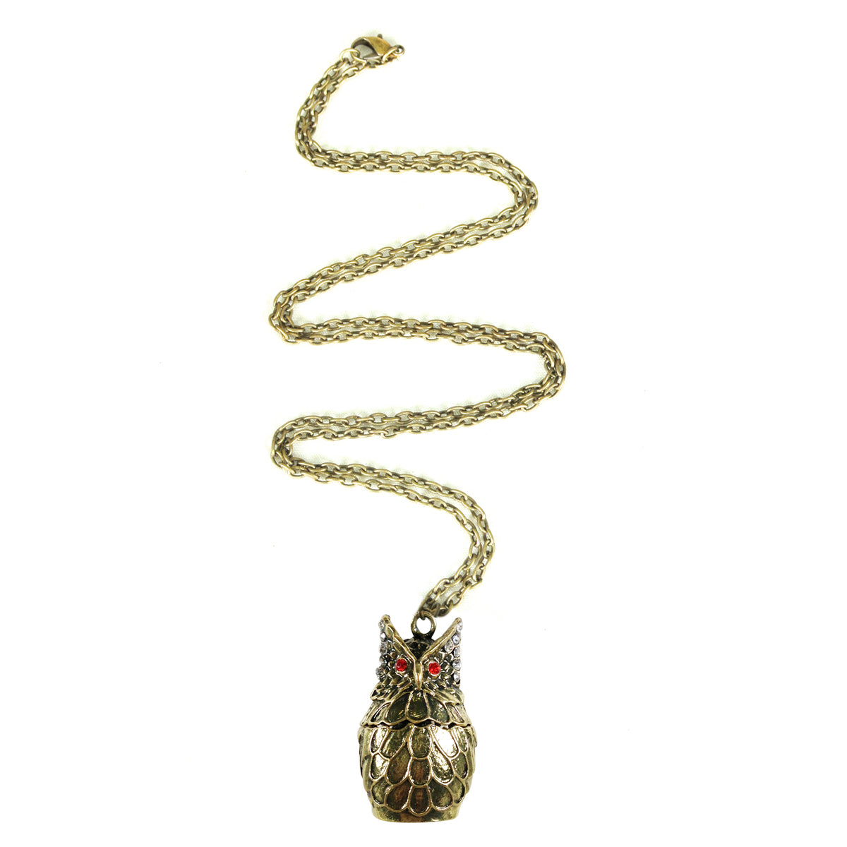Vintage Owl Locket Pendant Necklace