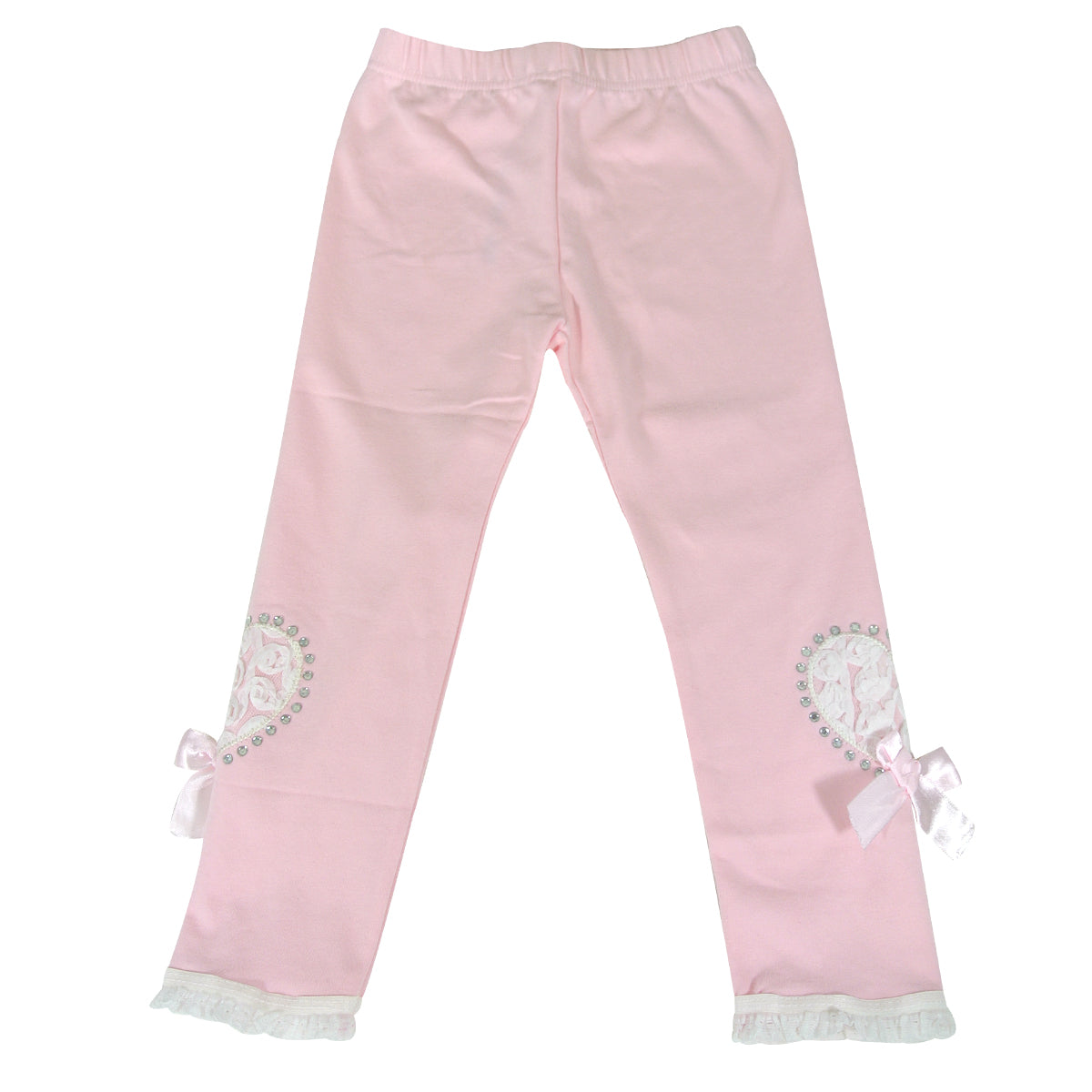 Wrapables Pink Lacie Heart Elegant Toddler Leggings