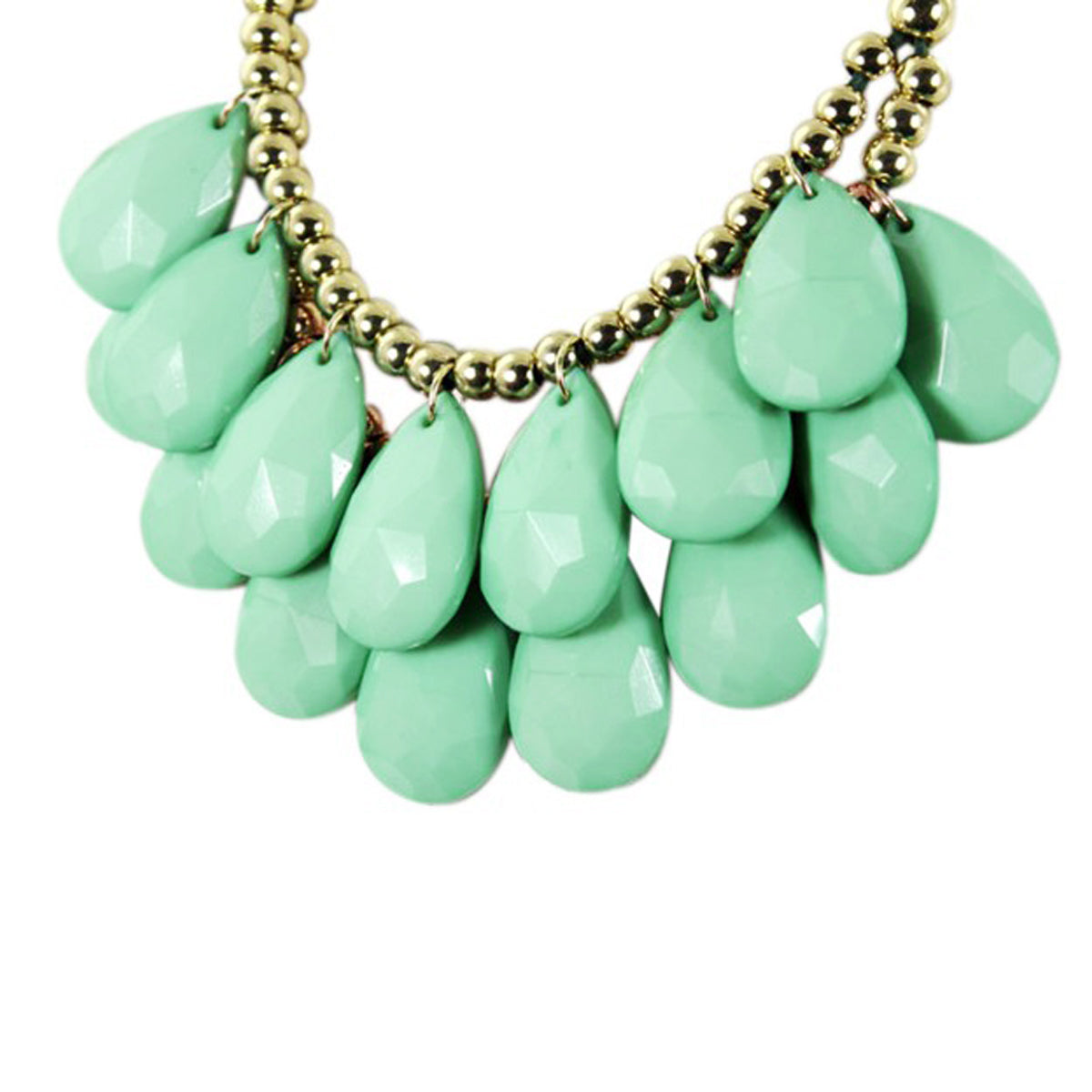 Wrapables Double Layer Chunky Acrylic Teardrop Bib Necklace