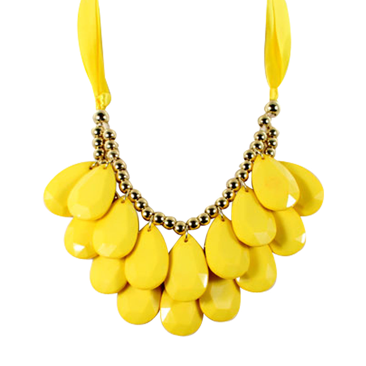 Wrapables Double Layer Chunky Acrylic Teardrop Bib Necklace