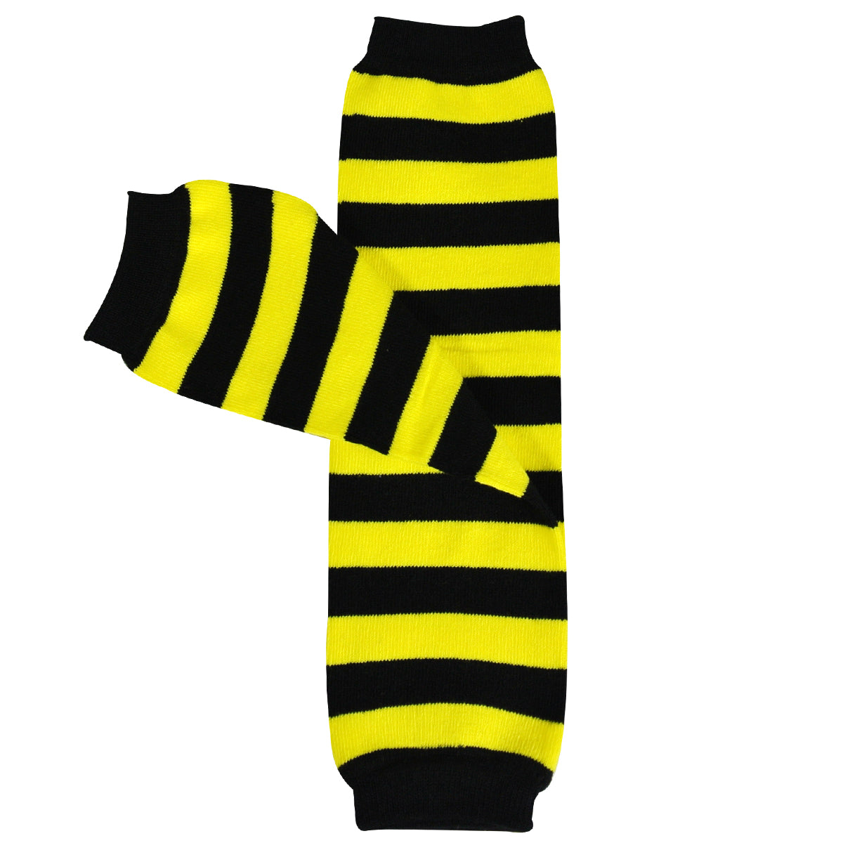 Wrapables Colorful Baby Leg Warmers, Stripes Black & Yellow