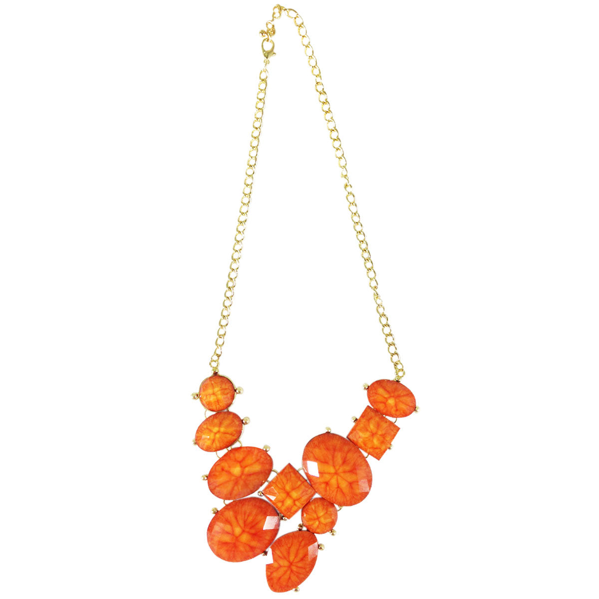 Wrapables Faceted Resin Bubble Bib Statement Necklace
