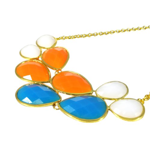 Multi Color Drop Shape Bubble Statement Necklaces + Sky Blue Mini Bubble Bib Statement Necklace (A64616) [A64287, A64441]