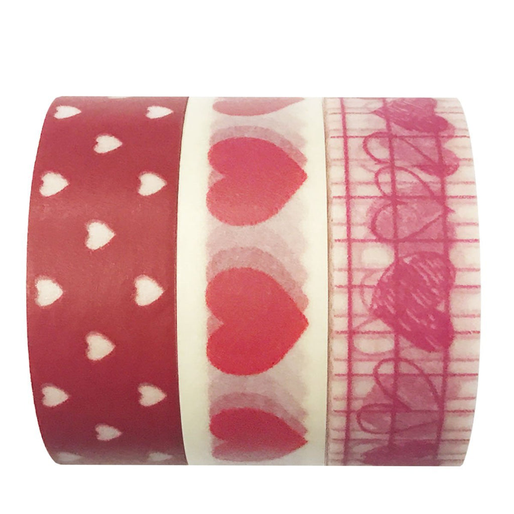 Wrapables Masking Tape Washi Tapes Valentine Hearts Washi Tape Set