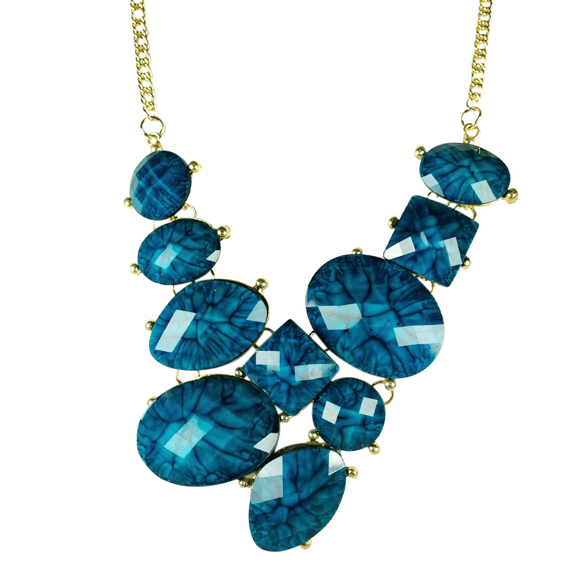 Wrapables Faceted Resin Bubble Bib Statement Necklace