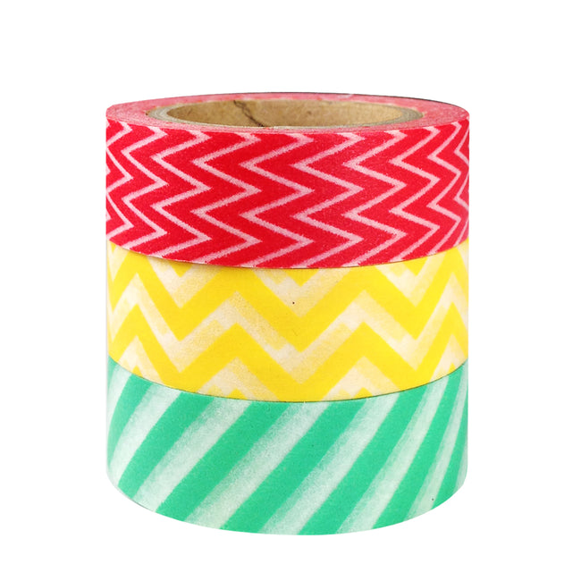 Wrapables Dancing Stripes Japanese Washi Masking Tape (Set of 3)
