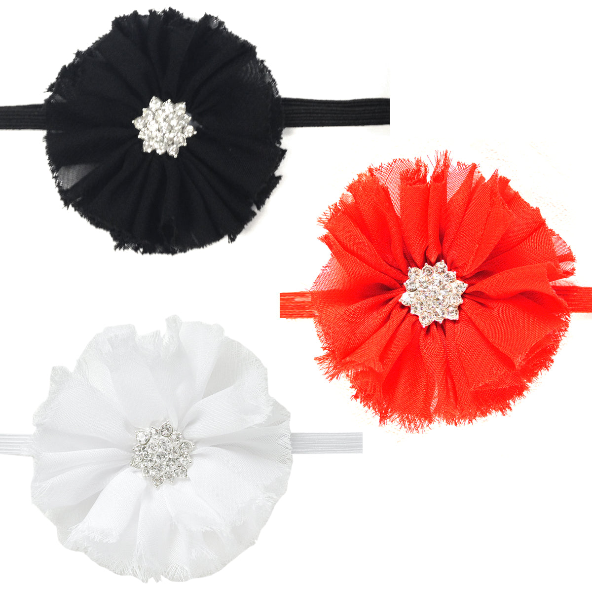 Kella Milla Chiffon Flower Headbands for Baby & Toddler Girls (Set of 10)