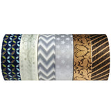 Wrapables Japanese Washi Masking Tape Collection, Premium Value Pack (Set of 6)