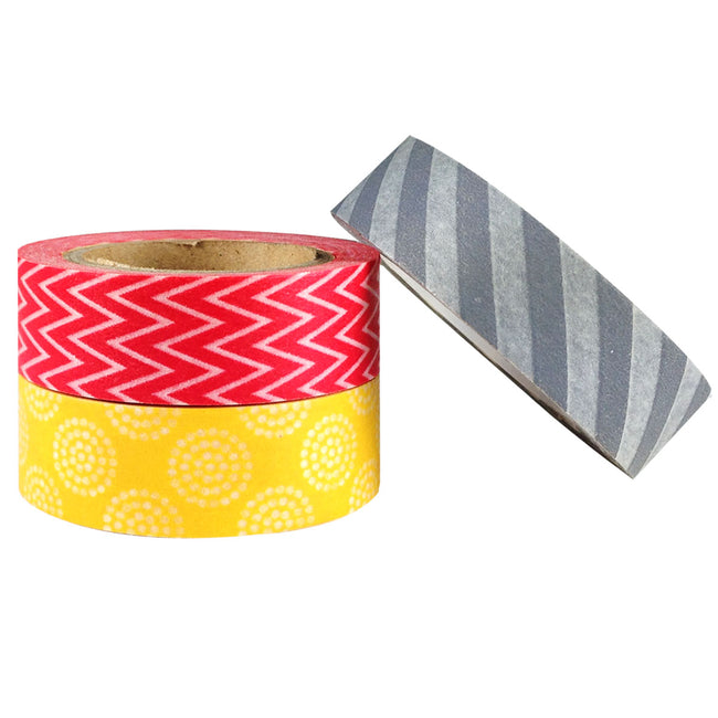 Wrapables Busy Patterns Japanese Washi Masking Tape (Set of 3)