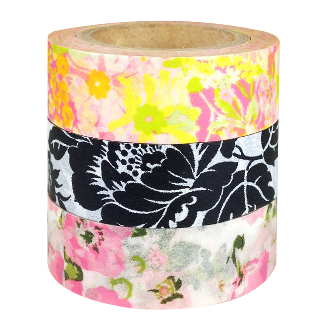 Wrapables Romantic Floral Japanese Washi Masking Tape (Set of 3)