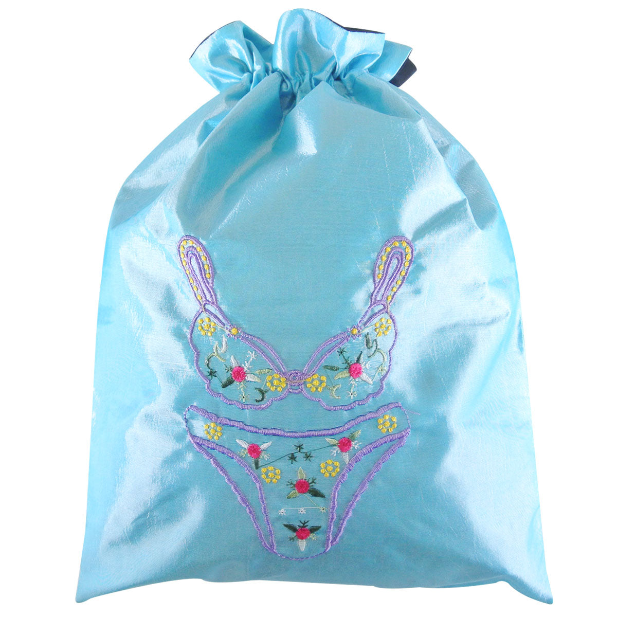 Wrapables Silk Embroidered "Bra & Panties" Lingerie Bag