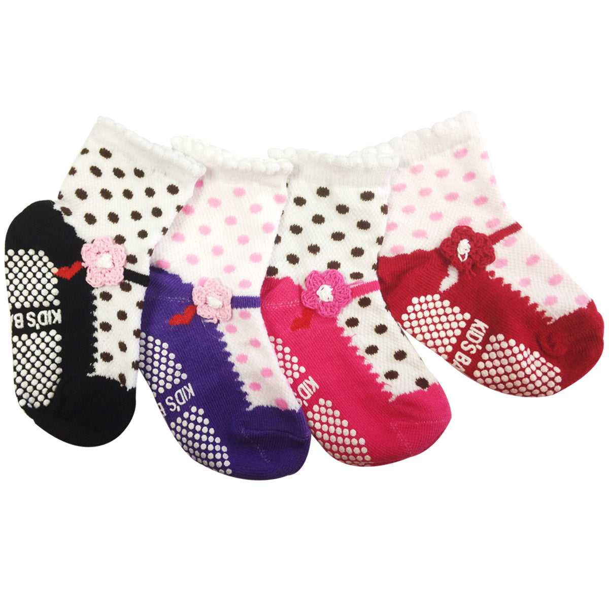 Wrapables Non-slip Mary Jane Mesh Socks for Baby (Set of 4)