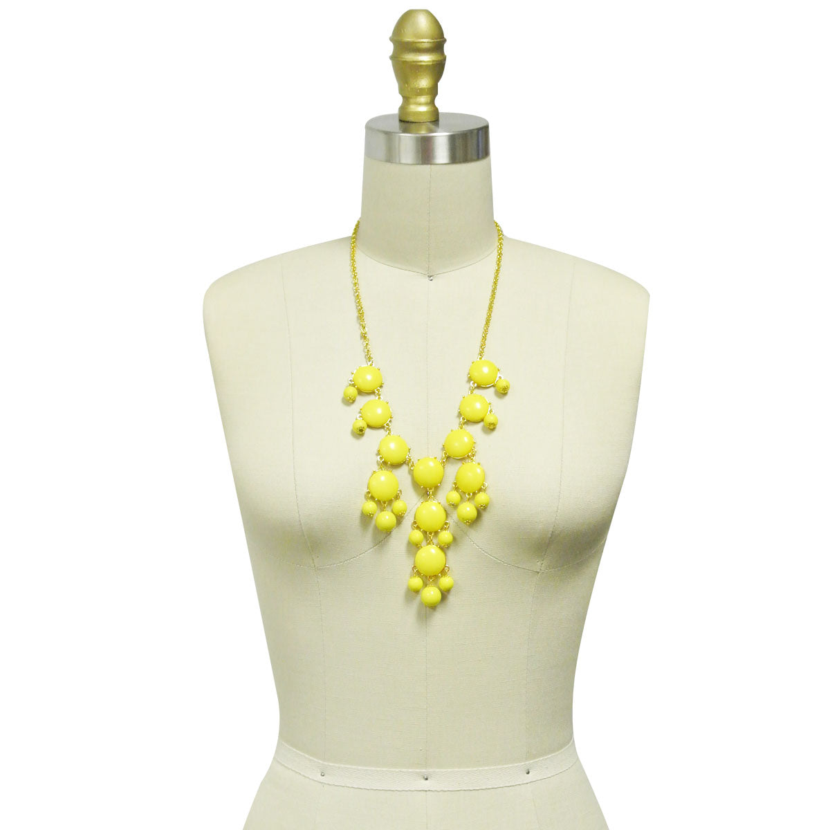 Medium Bubble Bib Statement Necklace, Yellow