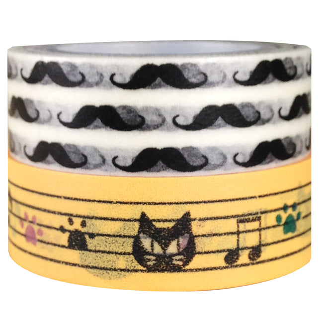 Wrapables Mr Kitty Japanese Washi Masking Tape (Set of 2)