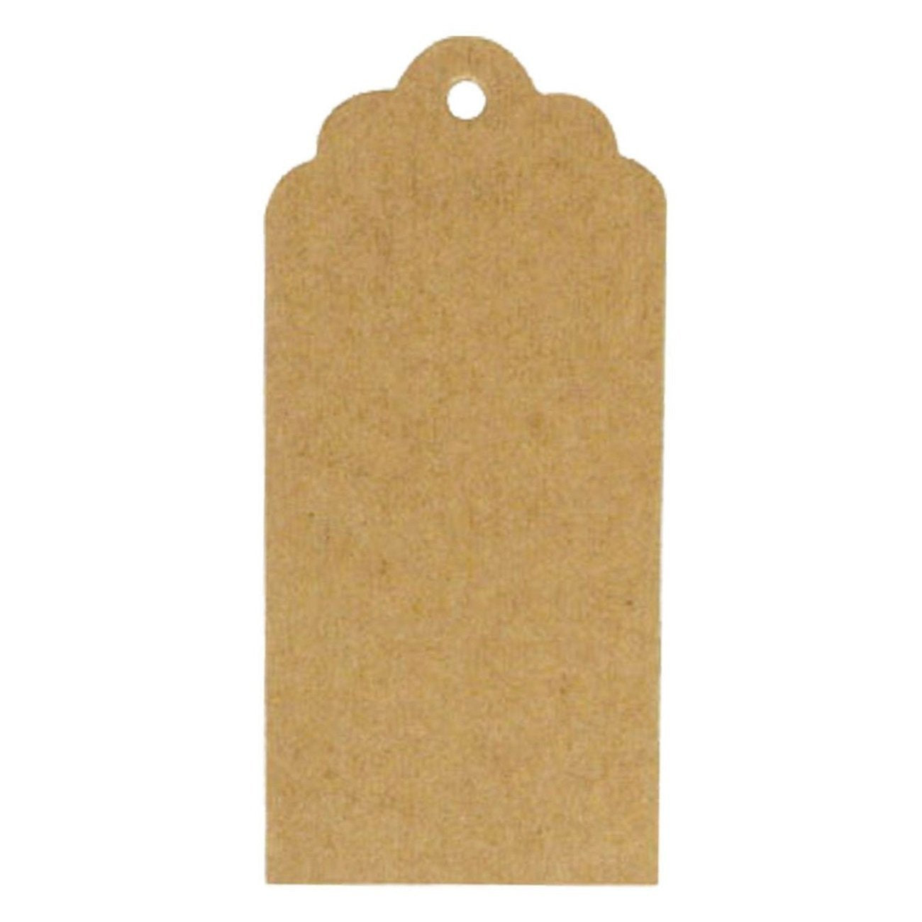 Wrapables 50 Gift Tags/Kraft Hang Tags with Free Cut Strings for Gifts, Crafts & Price Tags - Scalloped Tag
