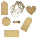 Wrapables 30 Gift Tags/Kraft Hang Tags with Free Cut String & 1 Washi Roll
