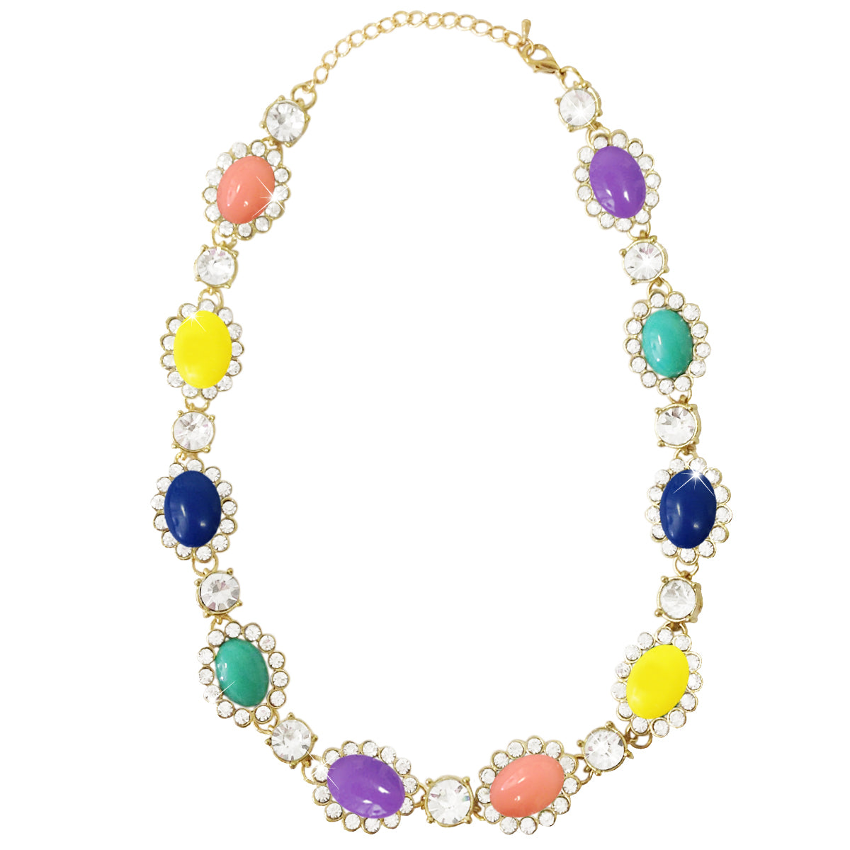 Wrapables Vibrant Cabochon and Crystal Necklace
