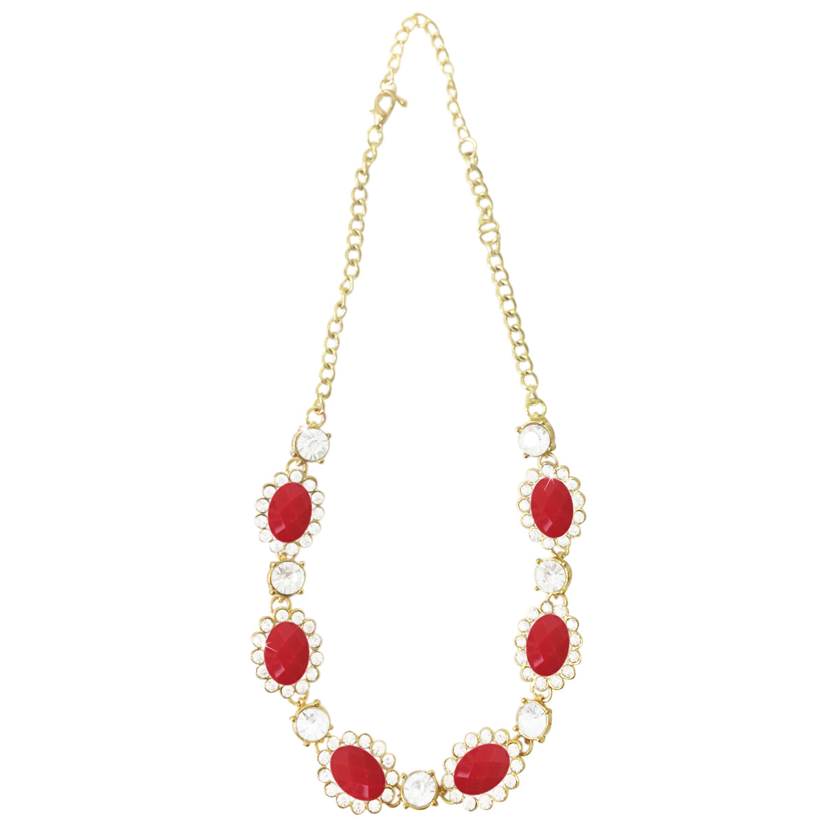 Wrapables Faceted Oval Gemstone and Crystal Necklace