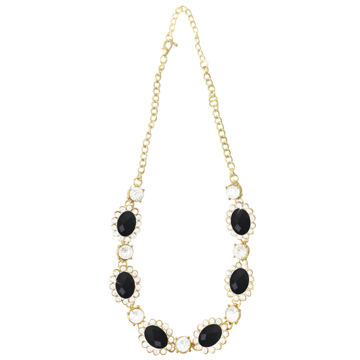 Wrapables Faceted Oval Gemstone and Crystal Necklace