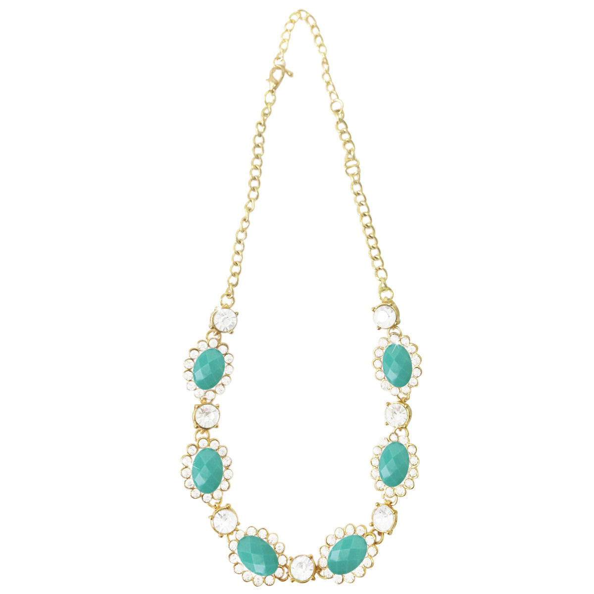 Wrapables Faceted Oval Gemstone and Crystal Necklace