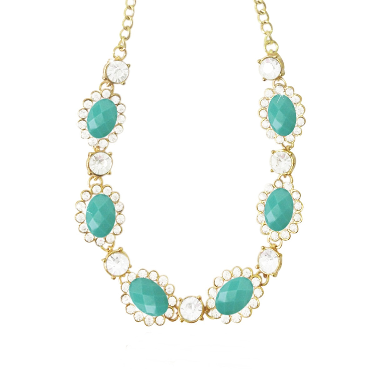 Wrapables Faceted Oval Gemstone and Crystal Necklace