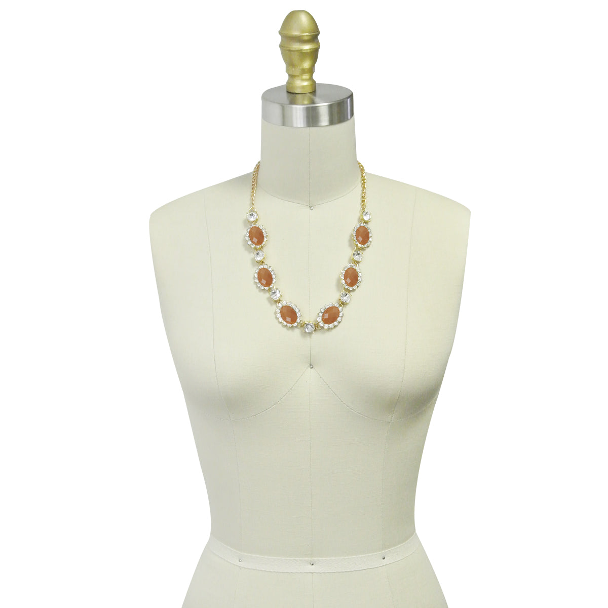 Wrapables Faceted Oval Gemstone and Crystal Necklace