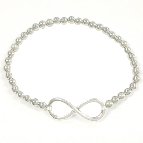 Bracelet with White Rhinestone Studded Beads