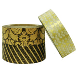 Wrapables Imperial Gold Japanese Washi Masking Tape (Set of 3)