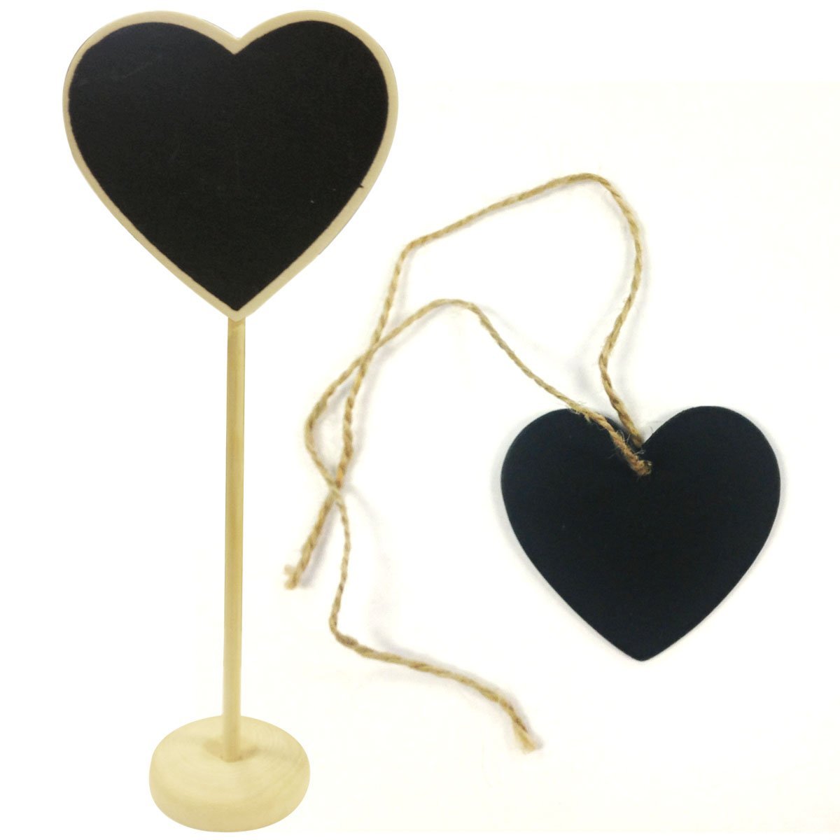 Wrapables Heart Mini Chalkboard Tag with Stand (Set of 6) + Rectangle Mini Chalkboard Tag (Set of 3)