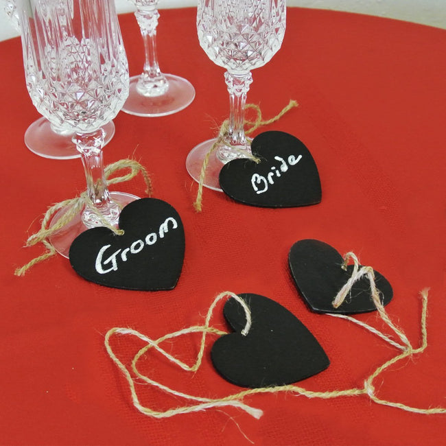 Wrapables Heart Mini Chalkboard Tag with Stand (Set of 6) + Rectangle Mini Chalkboard Tag (Set of 3)