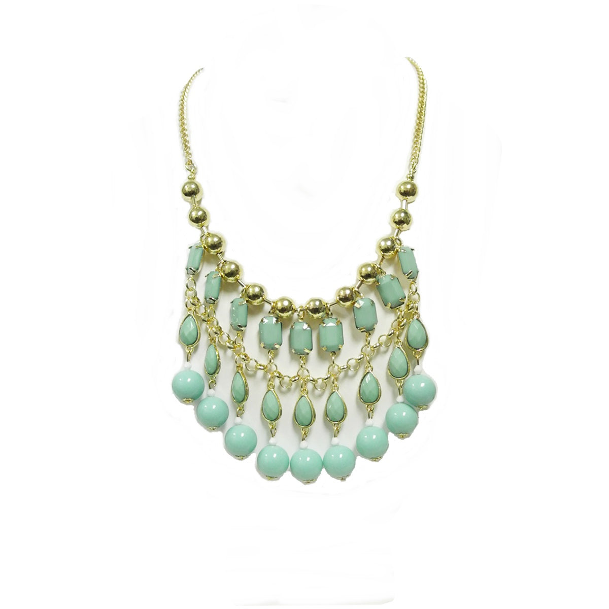 Wrapables Bubble Beaded Curtain Statement Necklace