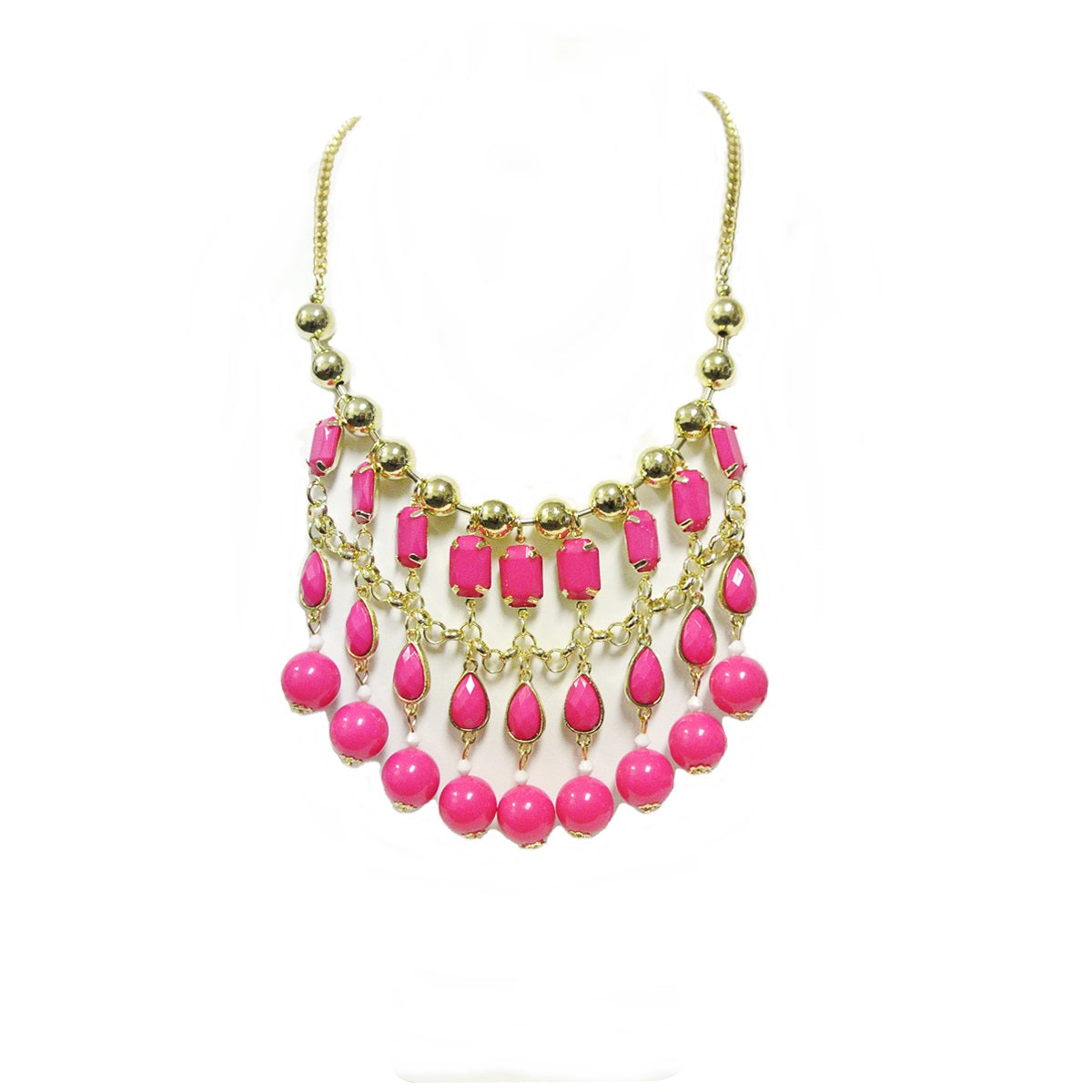 Wrapables Bubble Beaded Curtain Statement Necklace
