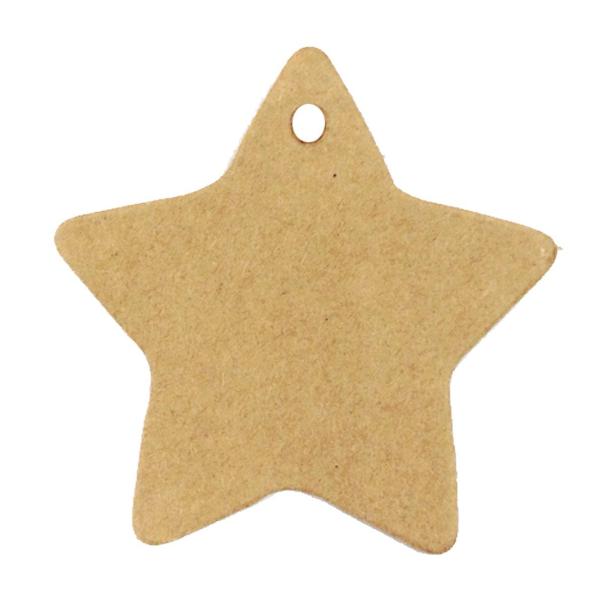 Wrapables 100 Gift Tags/Kraft Hang Tags with Free Cut Strings, Star