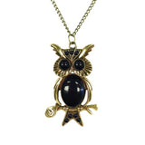 Wrapables Black Vintage Owl Necklace