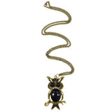 Wrapables Black Vintage Owl Necklace