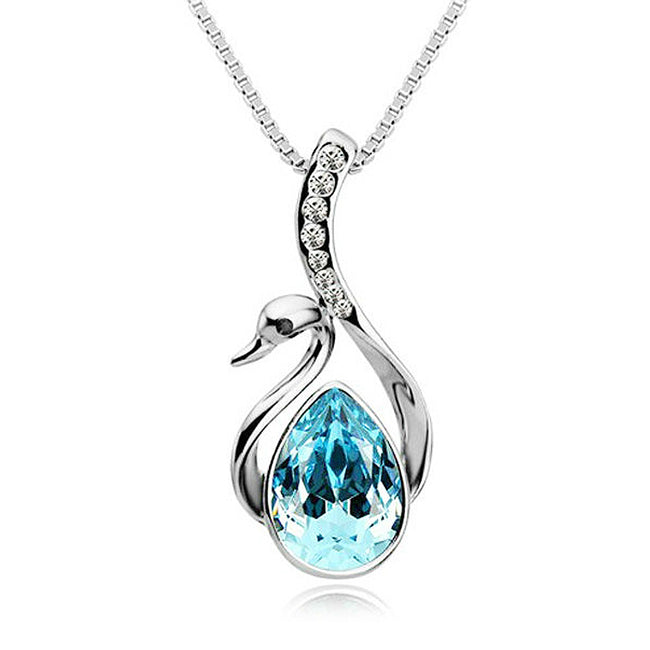 Wrapables Crystal Swan Pendant Necklace