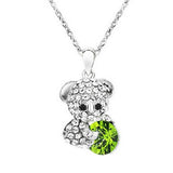 Wrapables Cute Teddy Bear Crystal Pendant Necklace