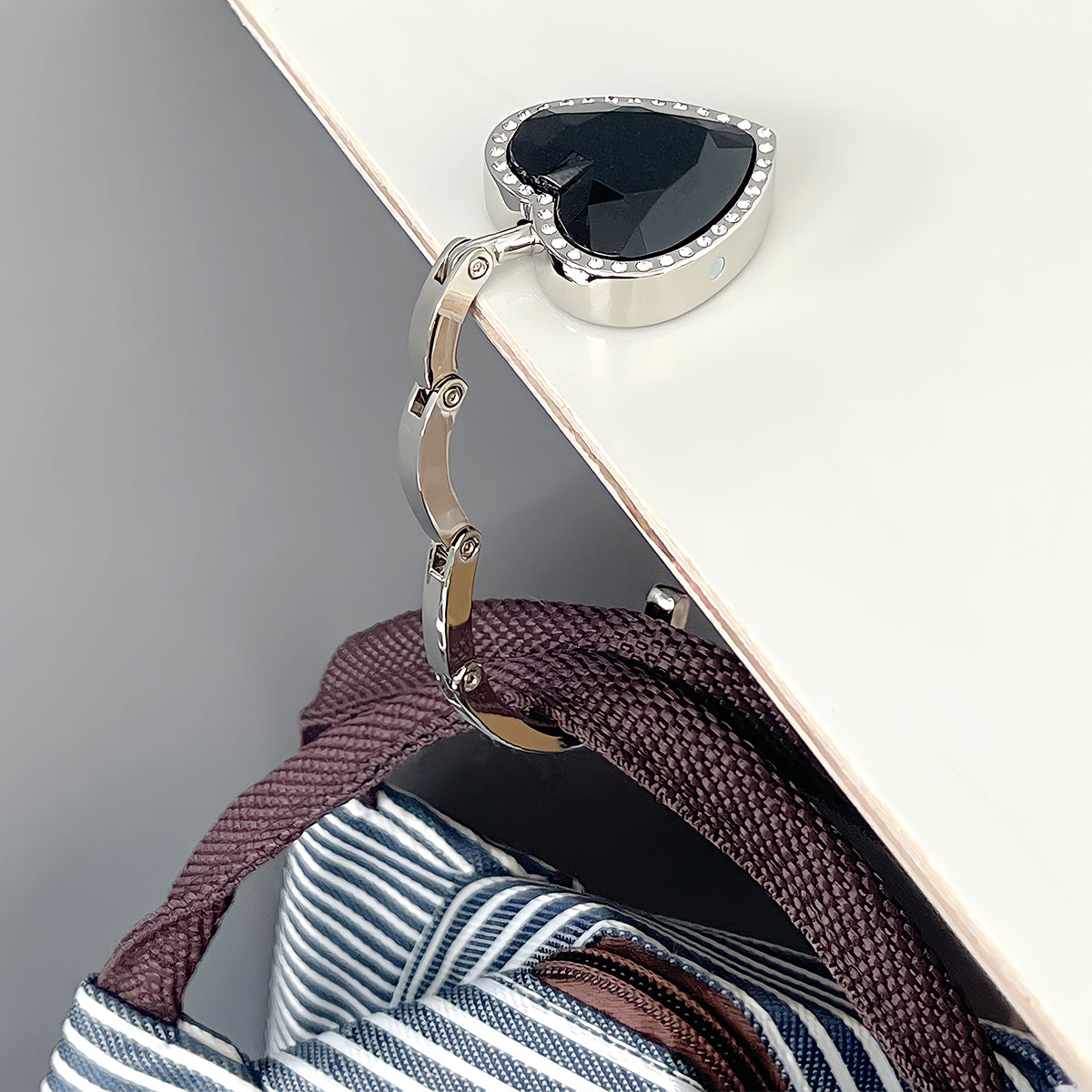 Portable Metal Foldable Bag Purse Hook Handbag Hanger Diamond Folding Table  Hook | eBay