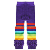 Wrapables Rainbow Ruffle Toddler Leggings - Purple 115cm