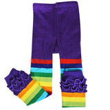 Wrapables Rainbow Ruffle Toddler Leggings - Purple 115cm