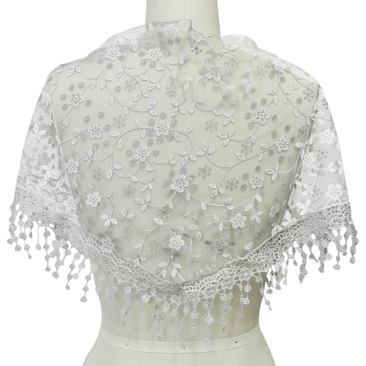Wrapables Embroidered Floral Lace Triangle Scarf Shawl
