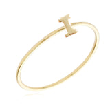 Gold Plated Stackable Initial Letter Ring Size 7