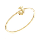 Gold Plated Stackable Initial Letter Ring Size 7