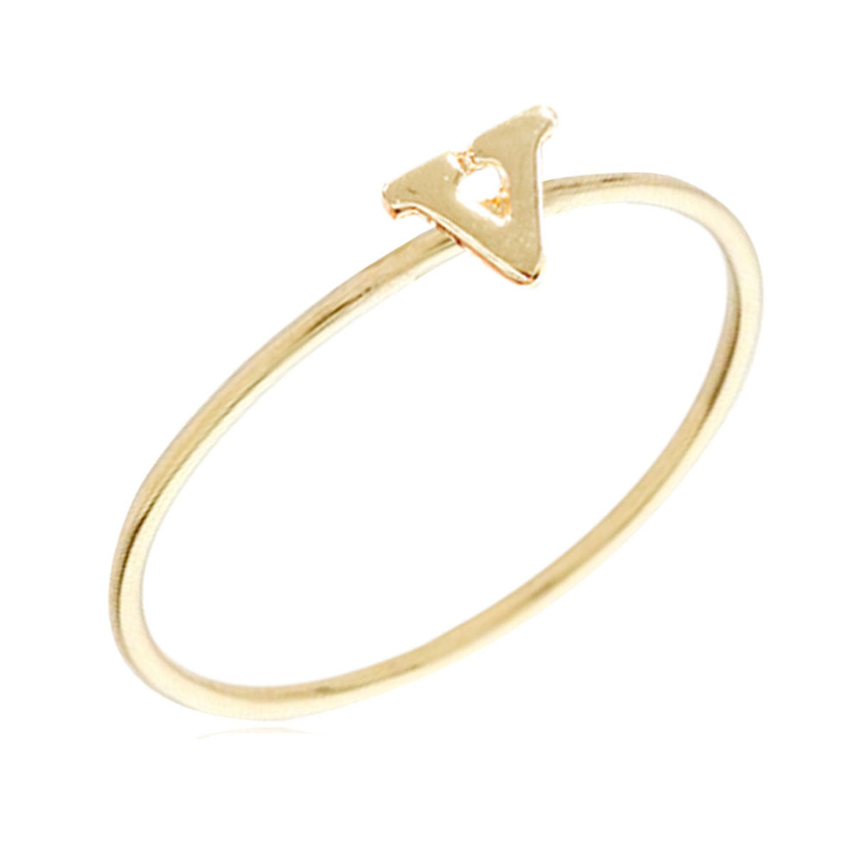 Gold Plated Stackable Initial Letter Ring Size 7