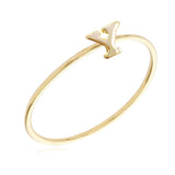 Gold Plated Stackable Initial Letter Ring Size 7