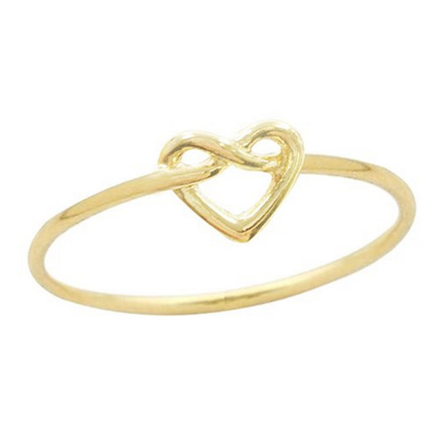 Infinity Love Knot Heart Ring, Gold Plated