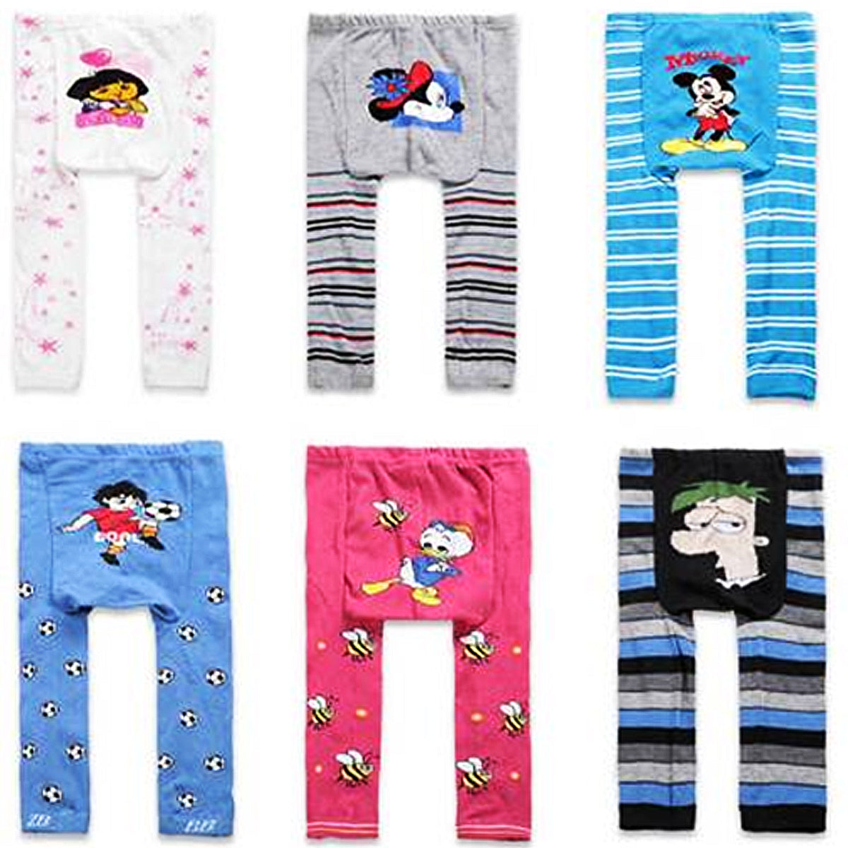 Wrapables Set of 6 Baby and Toddler Leggings